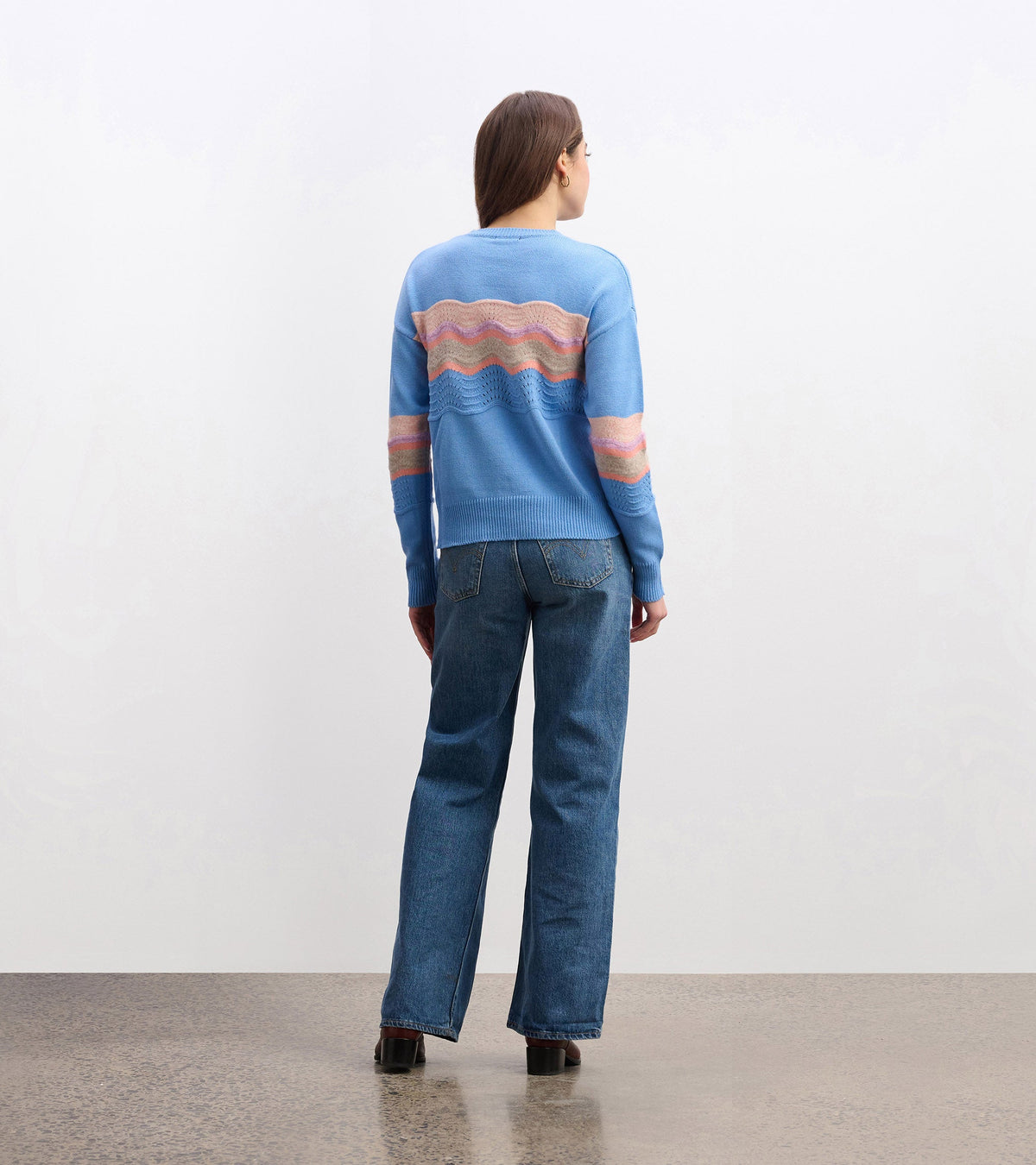 Pointelle Wave Sweater - Sky Blue Ripple - Hatley Women