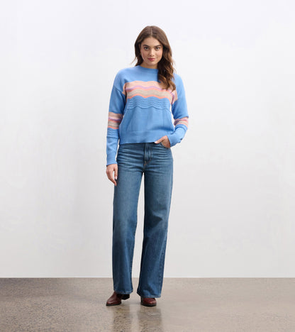 Pointelle Wave Sweater - Sky Blue Ripple - Hatley Women