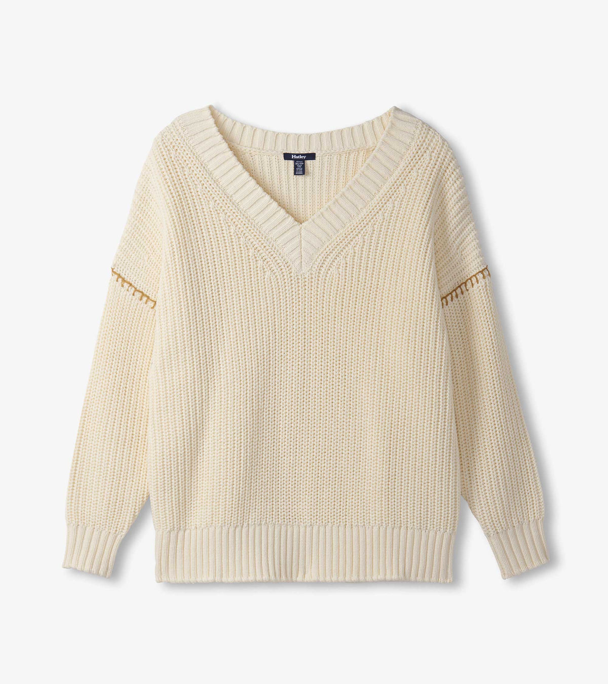 V-Neck Slouchy Sweater - Cream - Hatley Women