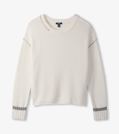 Waffle Knit Sweater - Cream - Hatley Women