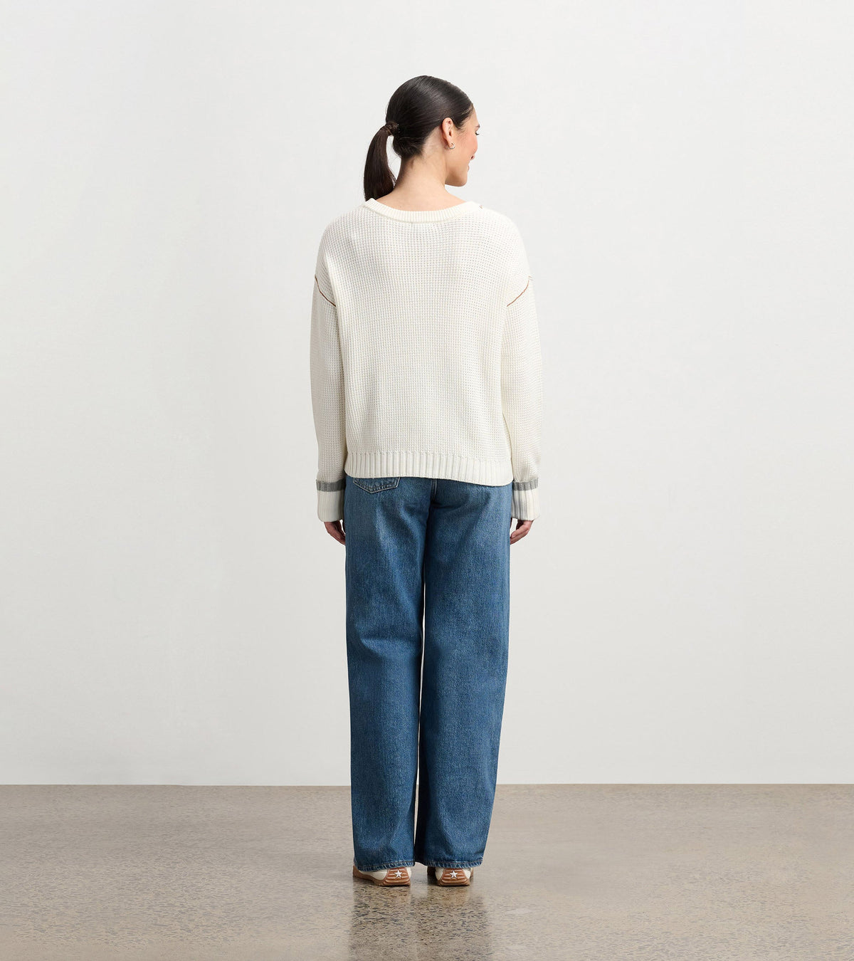 Waffle Knit Sweater - Cream - Hatley Women