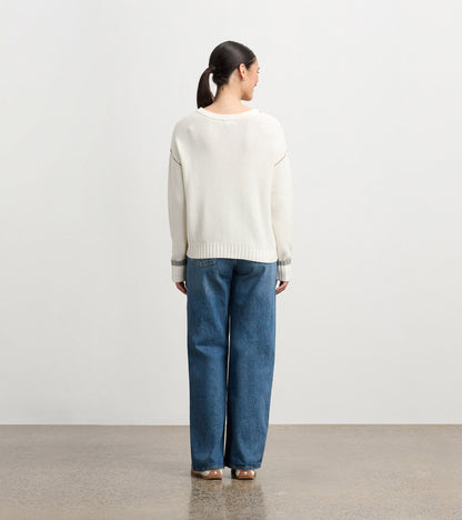 Waffle Knit Sweater - Cream - Hatley Women