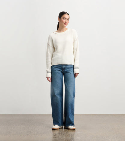 Waffle Knit Sweater - Cream - Hatley Women