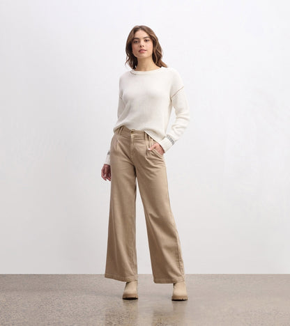 Waffle Knit Sweater - Cream - Hatley Women