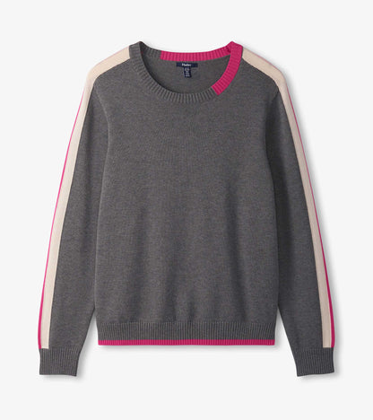 Contrast Trim Sweater - Charcoal - Hatley Women
