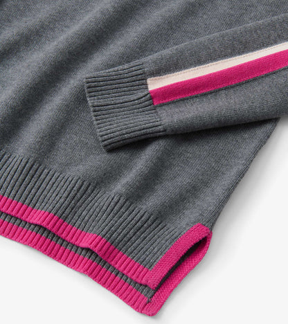 Contrast Trim Sweater - Charcoal - Hatley Women