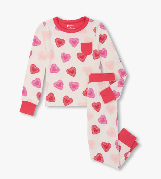 Girls Cut Out Hearts Pajama Set - Hatley Girls