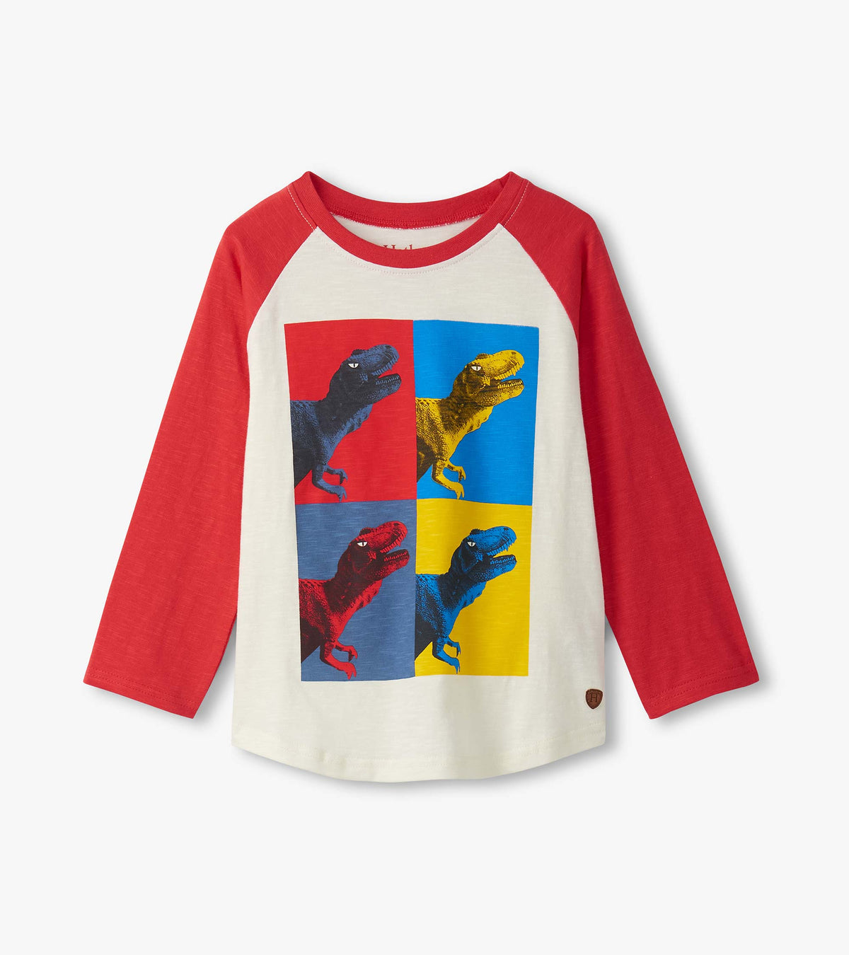 Boys Dinos Cubed Long Sleeve Raglan T-Shirt - Hatley Boys