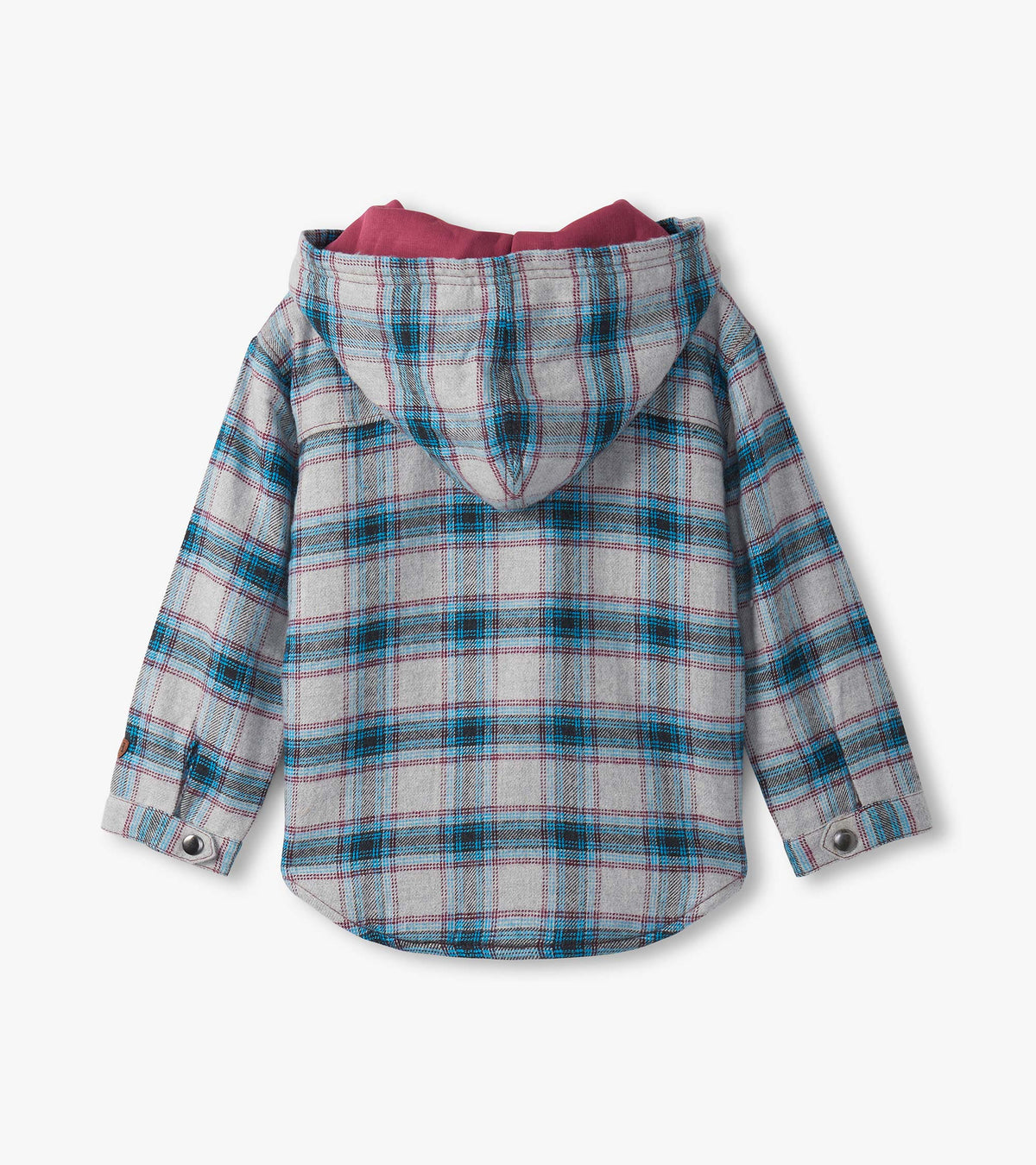Boys Charcoal and Maroon Plaid Lined Hooded Jacket - Hatley Boys