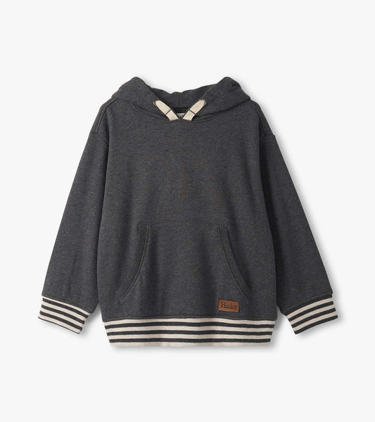 Boys Charcoal Melange Pullover Hoodie - Hatley Boys