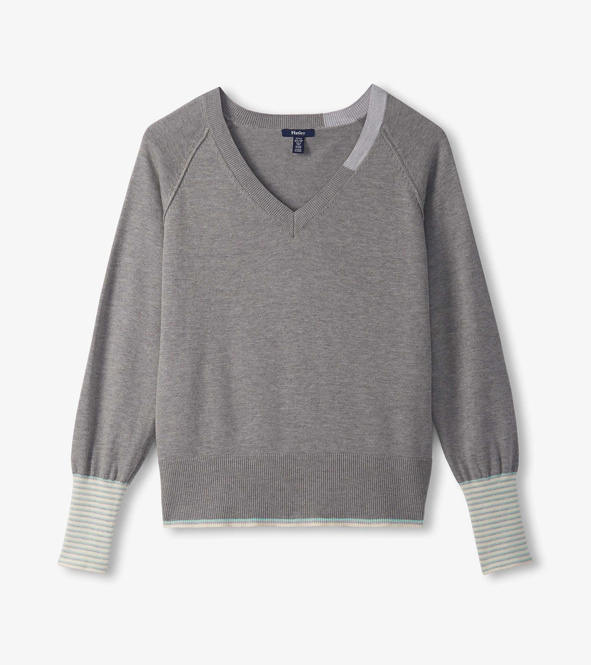 Cary V-Neck Sweater - Charcoal Melange - Hatley Women