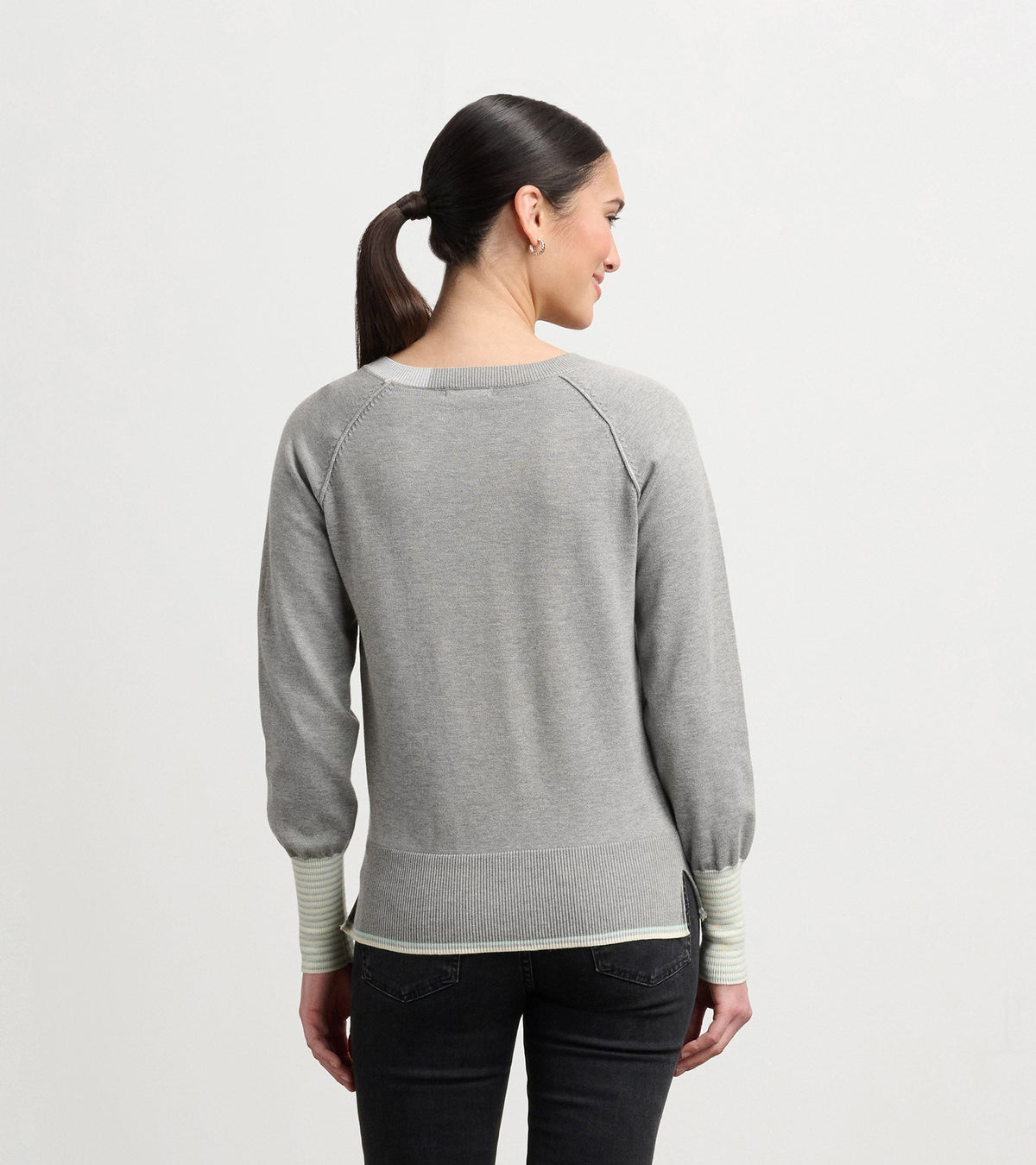 Cary V-Neck Sweater - Charcoal Melange - Hatley Women