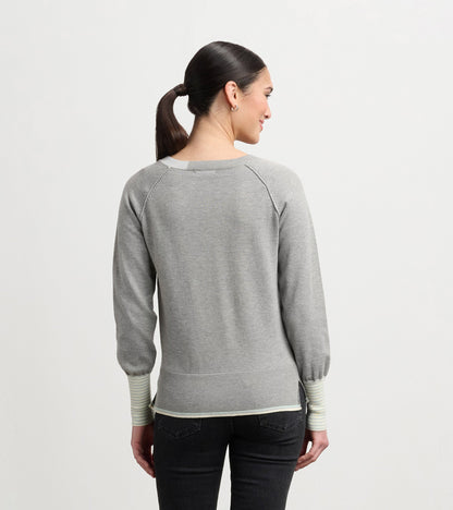 Cary V-Neck Sweater - Charcoal Melange - Hatley Women