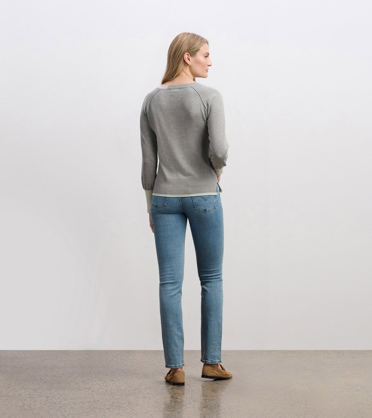 Cary V-Neck Sweater - Charcoal Melange - Hatley Women
