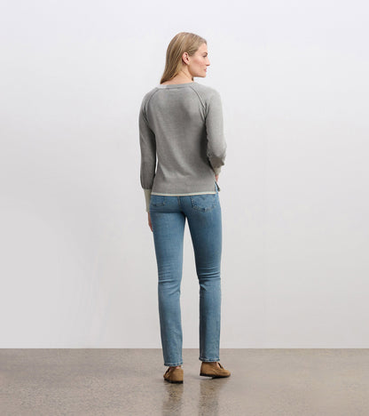 Cary V-Neck Sweater - Charcoal Melange - Hatley Women
