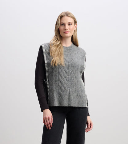Side-Tie Sweater Vest - Charcoal Melange - Hatley Women