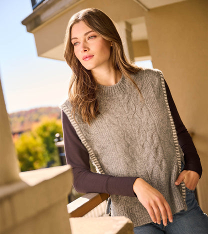 Side-Tie Sweater Vest - Charcoal Melange - Hatley Women