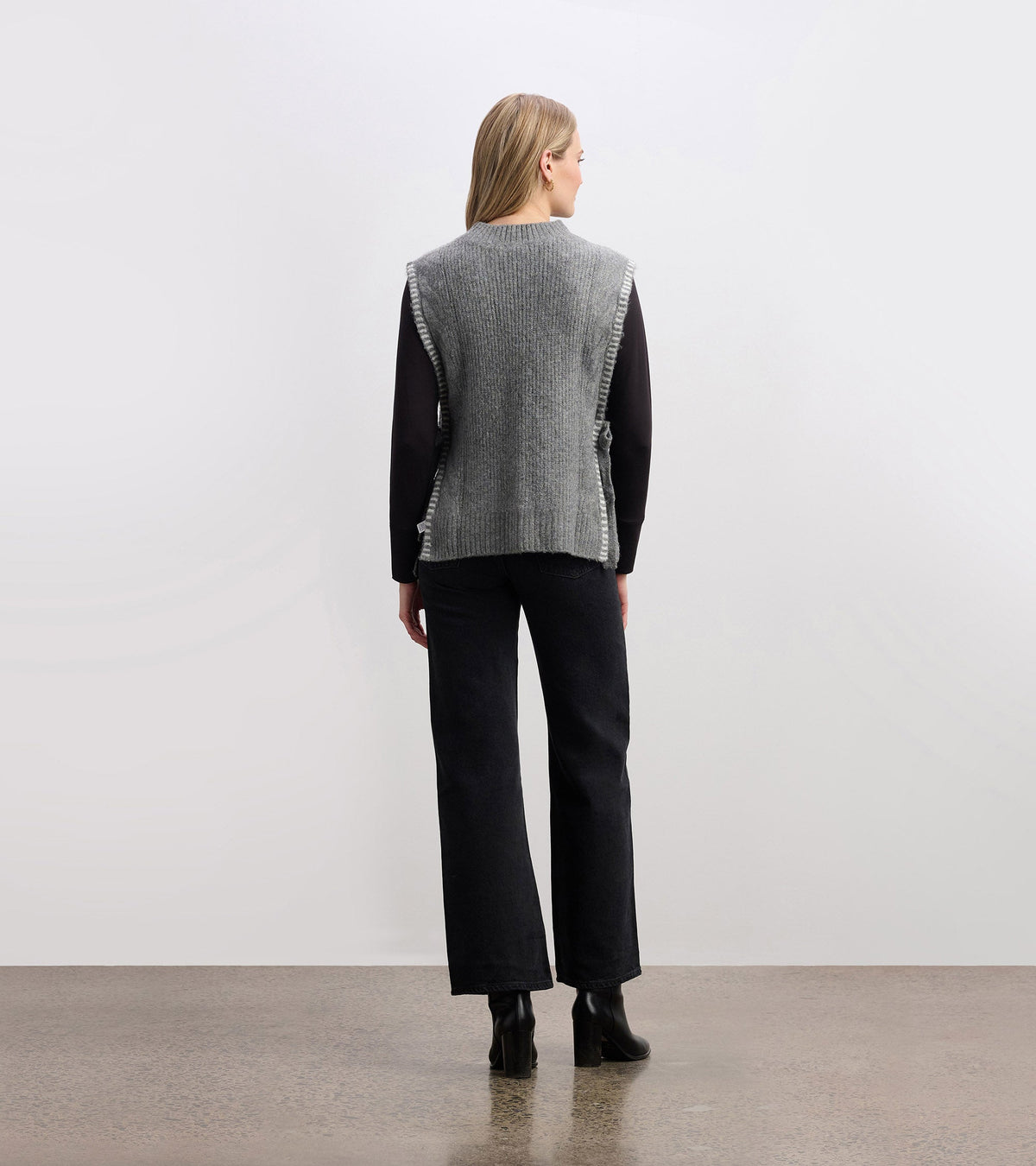 Side-Tie Sweater Vest - Charcoal Melange - Hatley Women