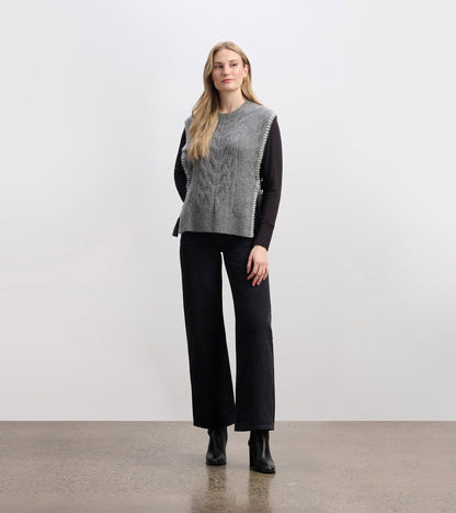 Side-Tie Sweater Vest - Charcoal Melange - Hatley Women
