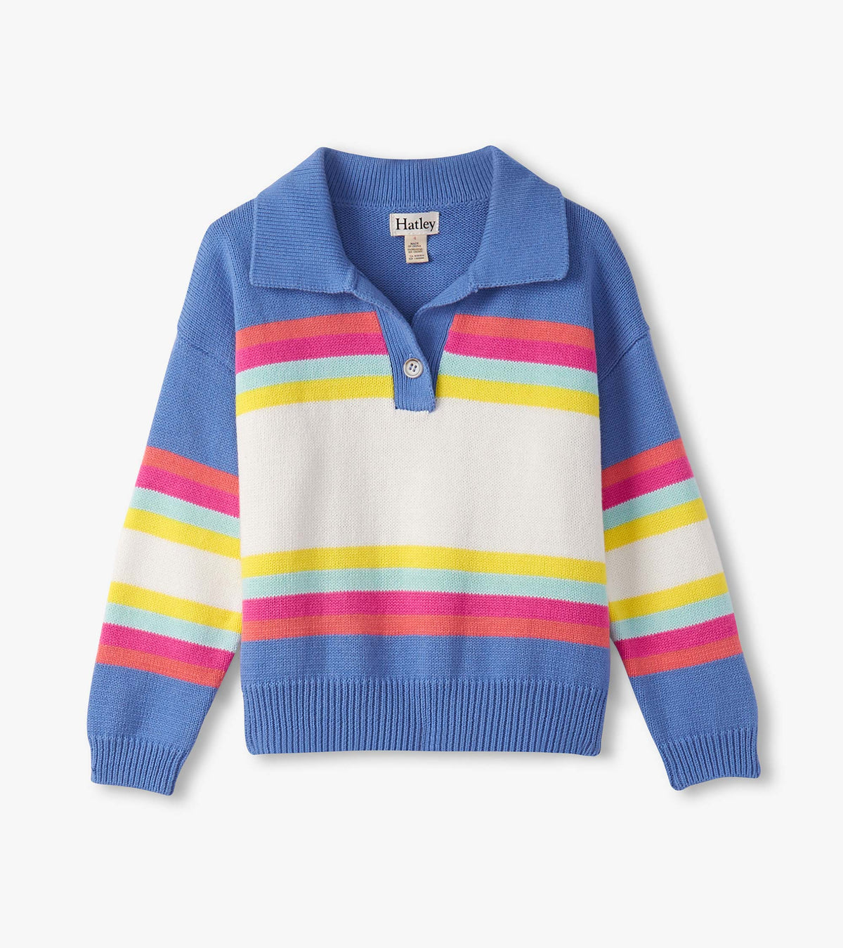 Girls Royal Colorblock Johnny Collar Sweater - Hatley Girls