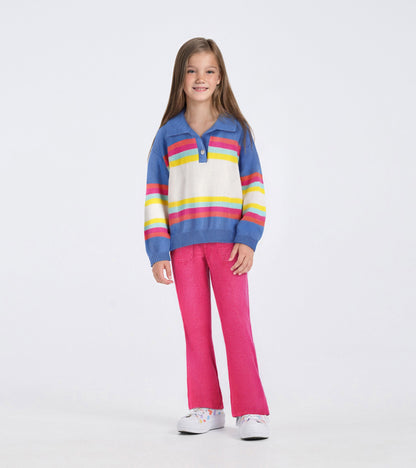 Girls Royal Colorblock Johnny Collar Sweater - Hatley Girls
