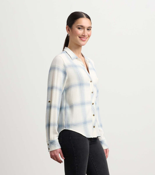 Lila Button Down - Turquoise Plaid - Hatley Women