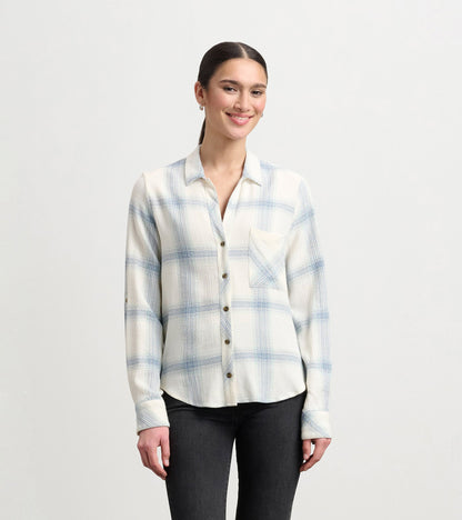 Lila Button Down - Turquoise Plaid - Hatley Women
