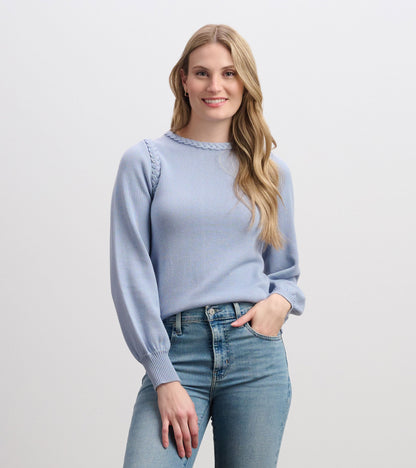 Braided Sweater - Bright Denim Blue - Hatley Women