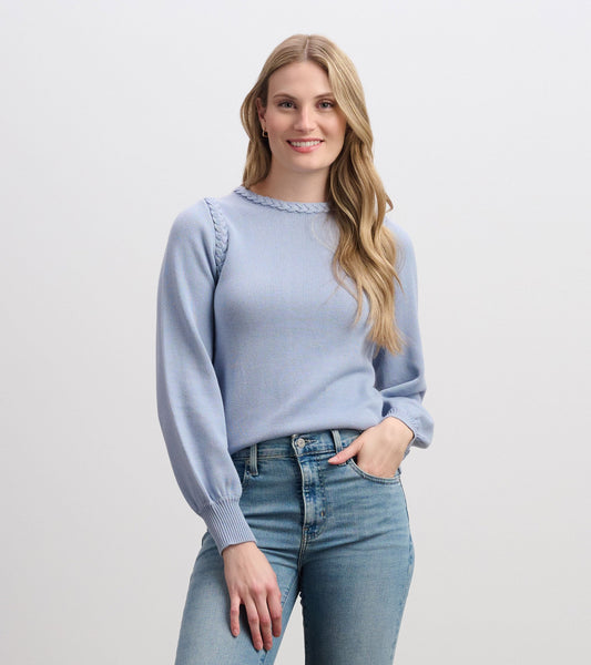 Braided Sweater - Bright Denim Blue - Hatley Women