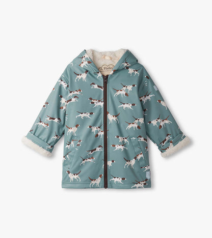 Boys Hunting Dogs Sherpa Lined Zip-Up Rain Jacket - Hatley Boys