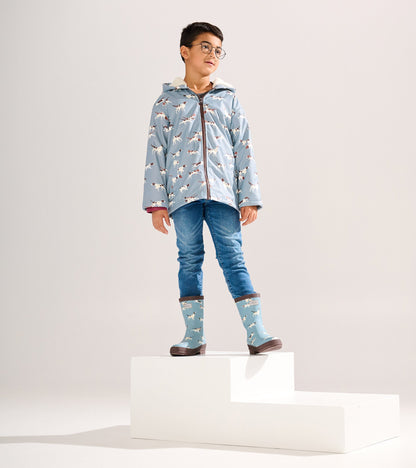 Boys Hunting Dogs Sherpa Lined Zip-Up Rain Jacket - Hatley Boys