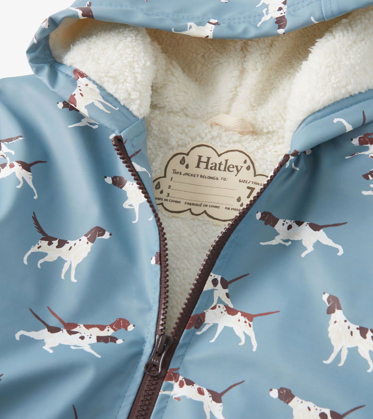Boys Hunting Dogs Sherpa Lined Zip-Up Rain Jacket - Hatley Boys
