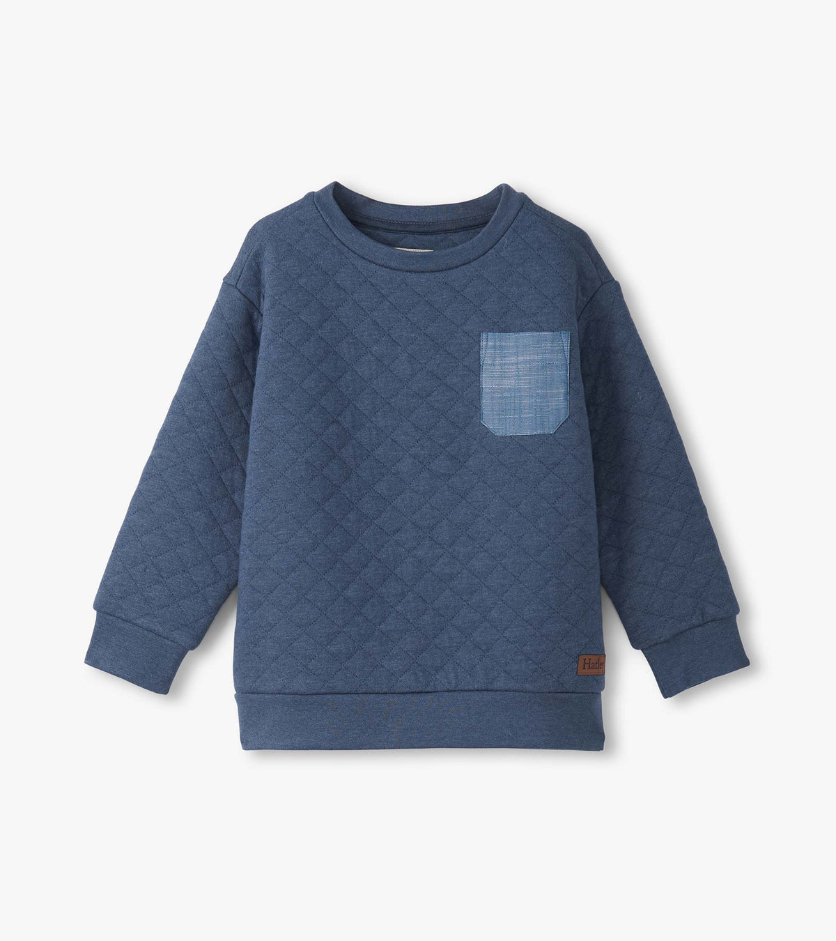 Boys Ensign Blue Quilted Pullover - Hatley Boys