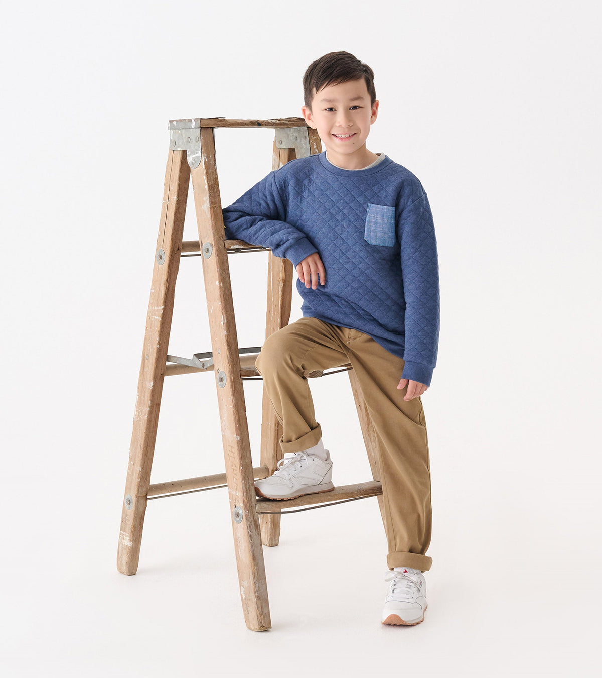 Boys Ensign Blue Quilted Pullover - Hatley Boys