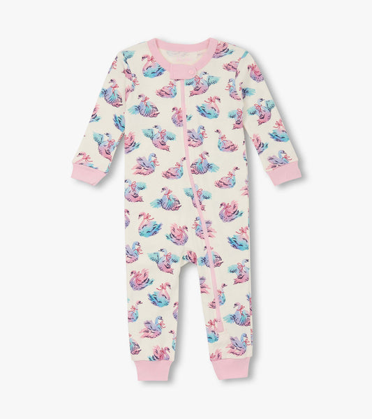 Baby Girls Elegant Swans Cotton Sleeper - Hatley Baby & Toddler