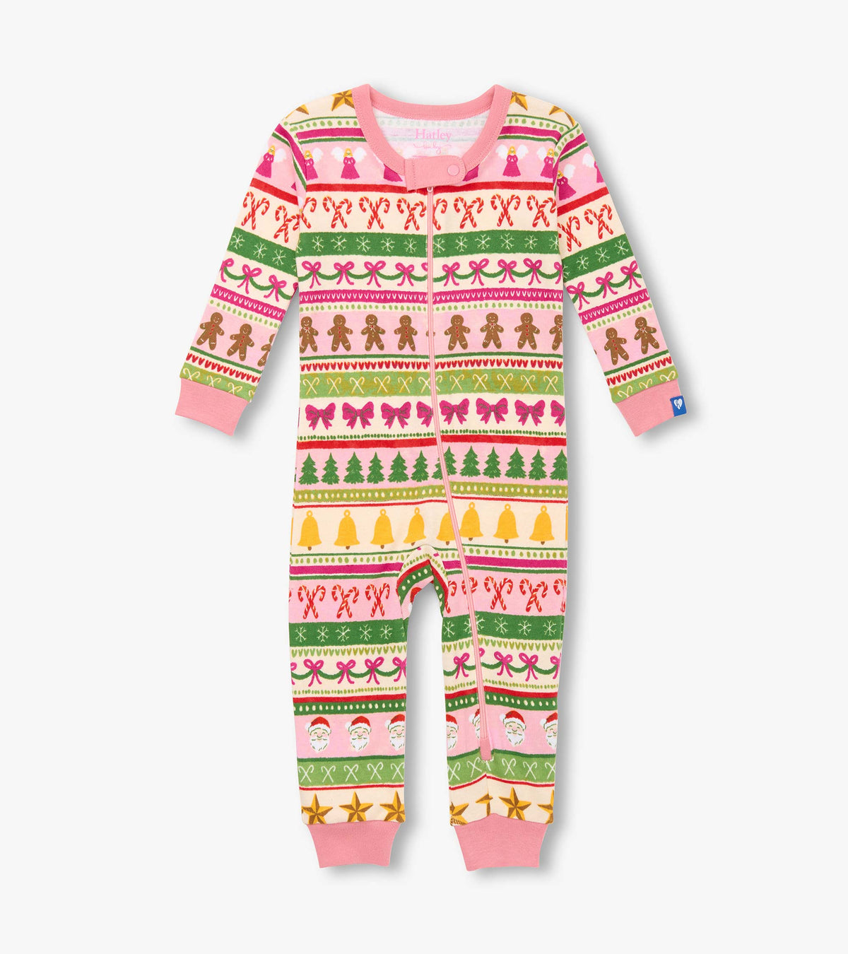 Baby Girls Pink Fun Fair Isle Cotton Sleeper - Hatley Baby & Toddler