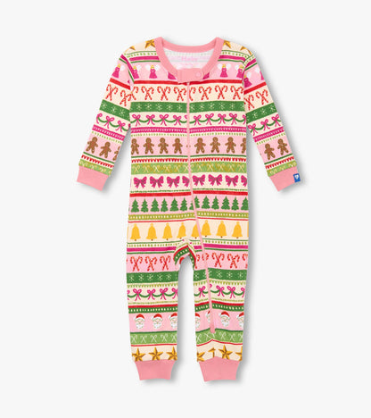 Baby Girls Pink Fun Fair Isle Cotton Sleeper - Hatley Baby & Toddler