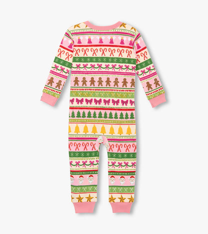 Baby Girls Pink Fun Fair Isle Cotton Sleeper - Hatley Baby & Toddler