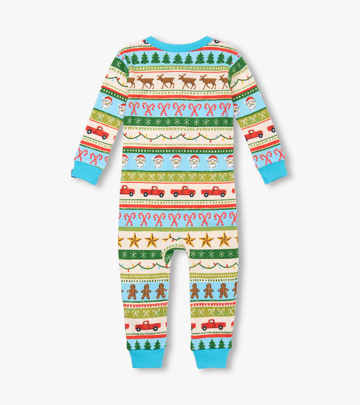 Baby Boys Blue Fun Fair Isle Cotton Sleeper - Hatley Baby & Toddler