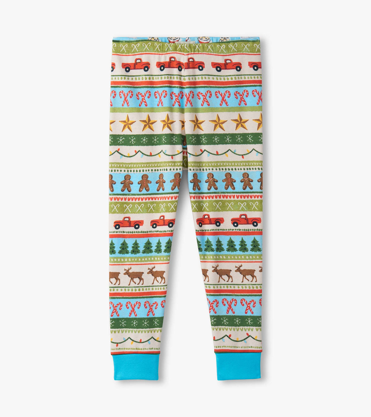 Boys Blue Fun Fair Isle Cotton Pajama Set - Hatley Boys