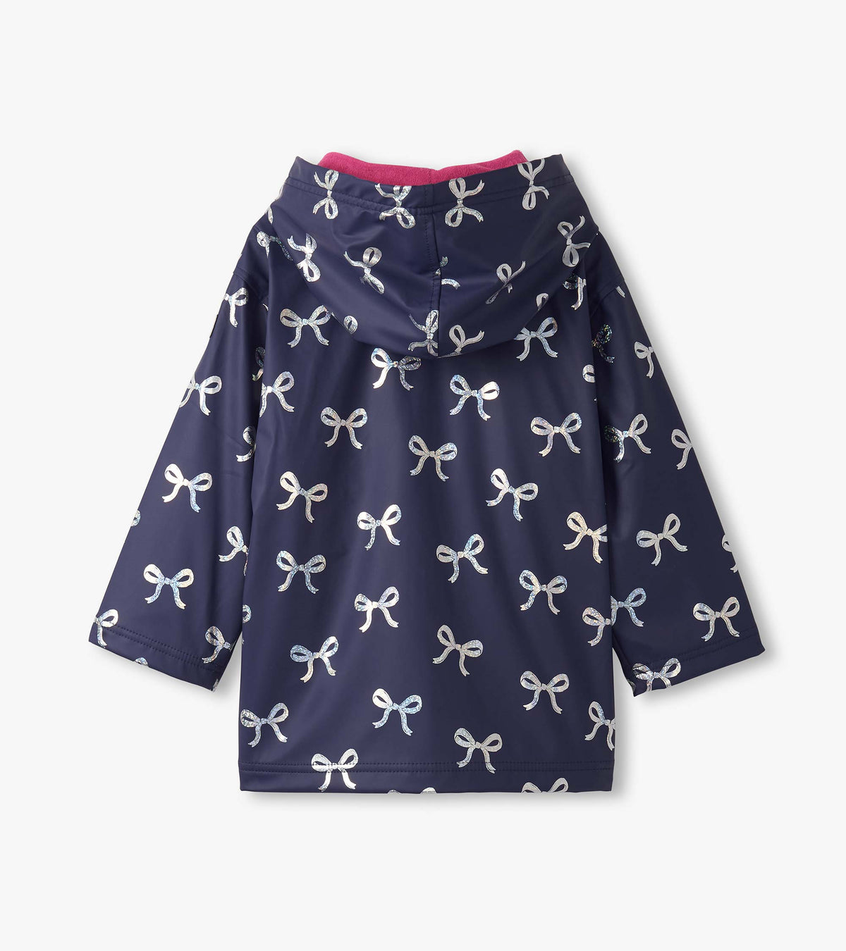 Girls Silver Ribbon Zip-Up Rain Jacket - Hatley Girls