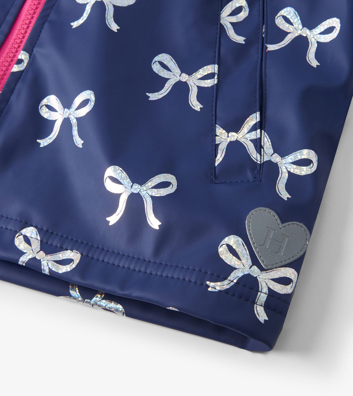 Girls Silver Ribbon Zip-Up Rain Jacket - Hatley Girls