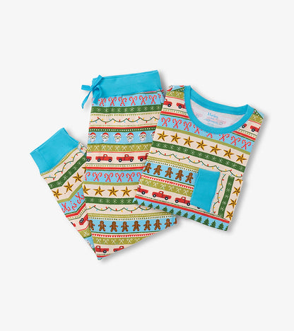 Men's Blue Fun Fair Isle Cotton Pajama Set - Hatley Women