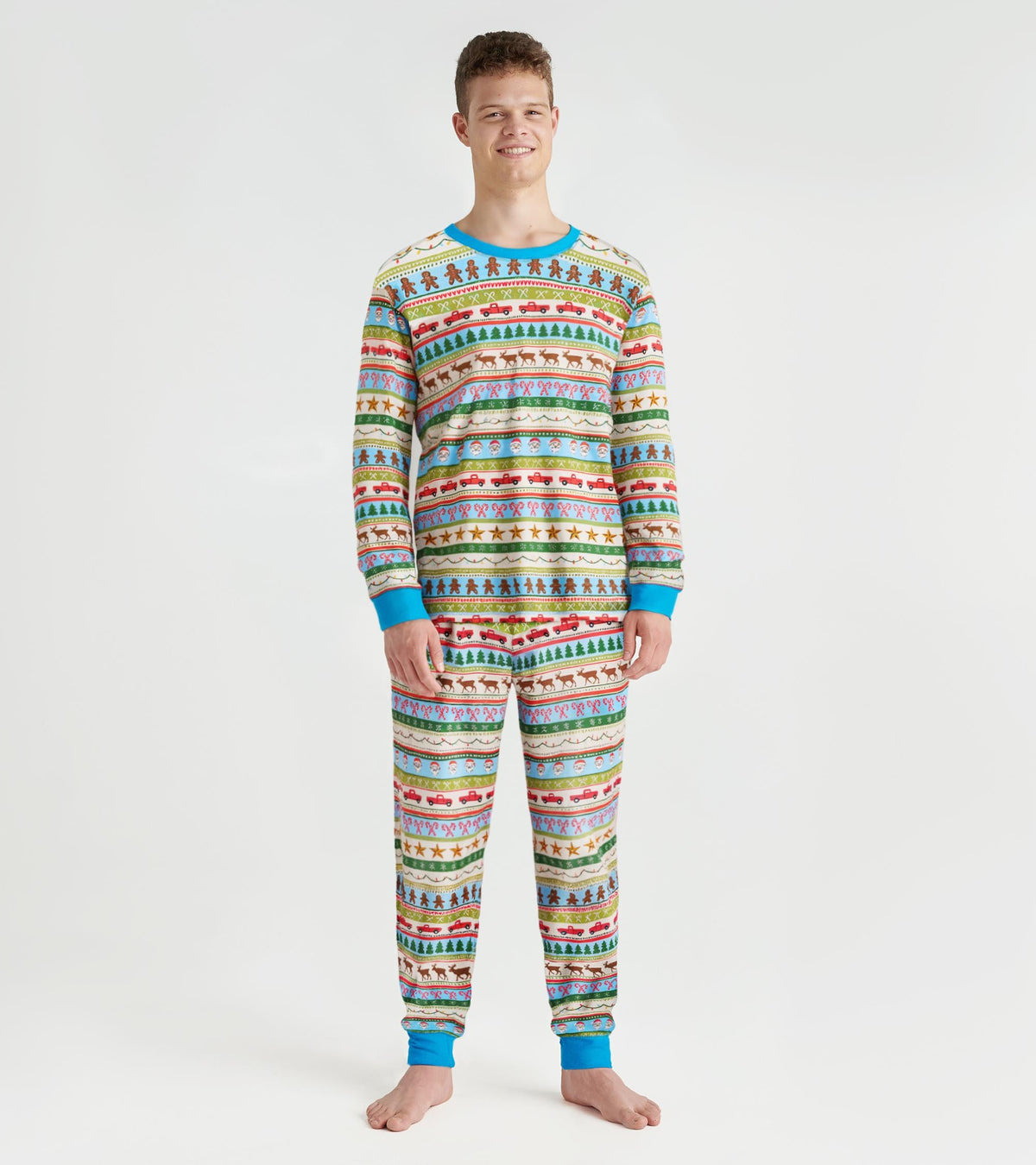 Men's Blue Fun Fair Isle Cotton Pajama Set - Hatley Women