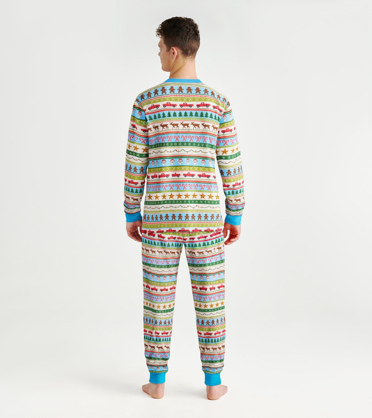 Men's Blue Fun Fair Isle Cotton Pajama Set - Hatley Women