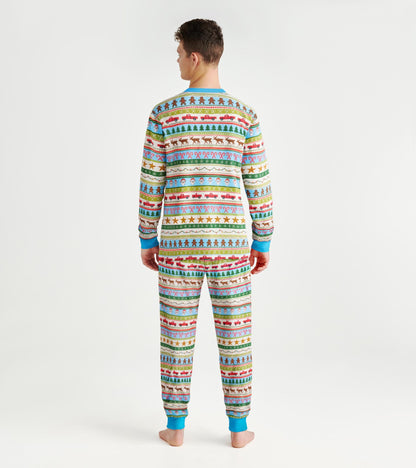 Men's Blue Fun Fair Isle Cotton Pajama Set - Hatley Women