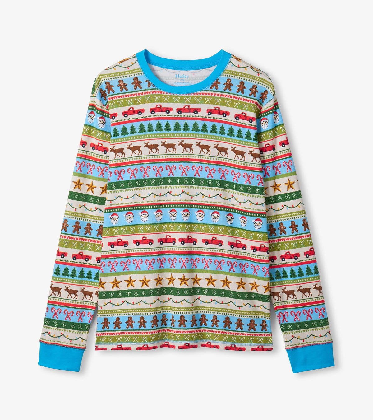Men's Blue Fun Fair Isle Cotton Pajama Set - Hatley Women