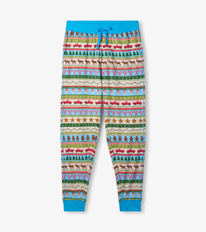 Men's Blue Fun Fair Isle Cotton Pajama Set - Hatley Women
