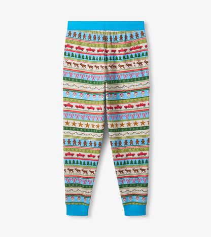 Men's Blue Fun Fair Isle Cotton Pajama Set - Hatley Women