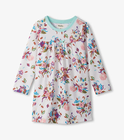Girls Fall Floral Long Sleeve Nightdress - Hatley Girls